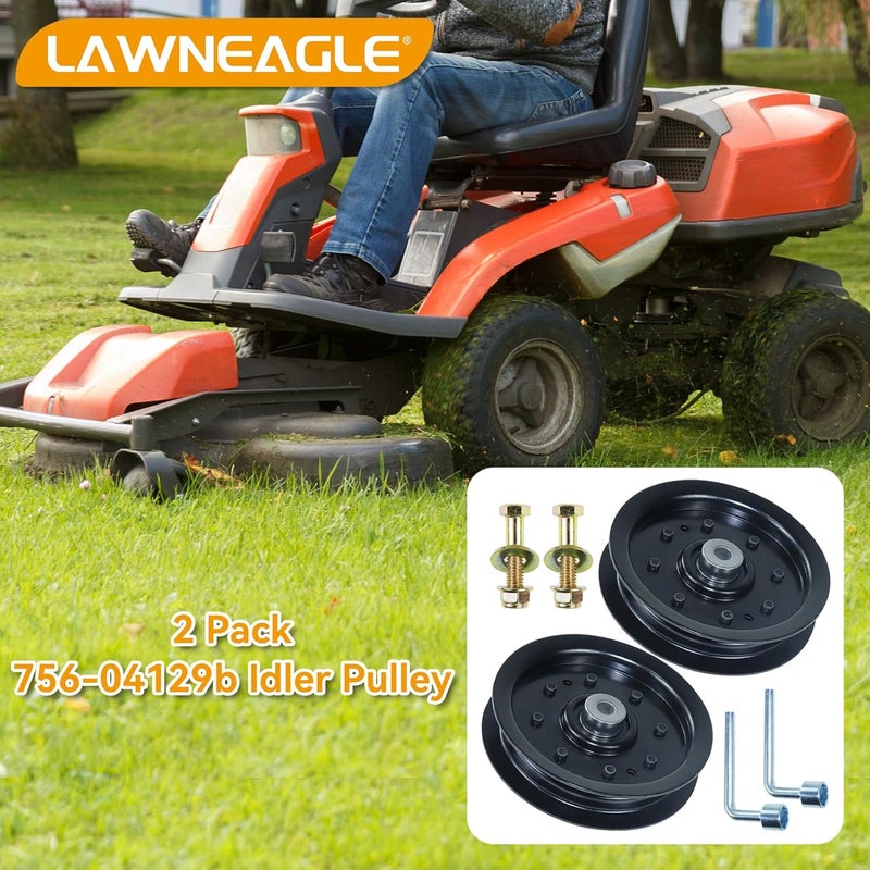 LANEAGLE 2 Pack 756-04129B Idler Pulley 4.25 Replaces Troy Bilt Pulley 753-08171 Idler Pulley Kit, Cub Cadet 756-04129 Idler Pulley 756-04129, 756-04129C, 753-08068 for Cub Cadet RZT50 Lawn Tractors - Image 2